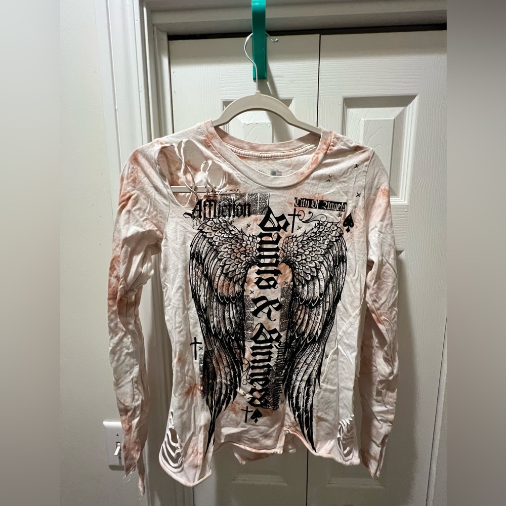 Womens affliction long sleeve shirt size S
